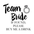 Adesivo Team Bride If found Cartela 20x30cm